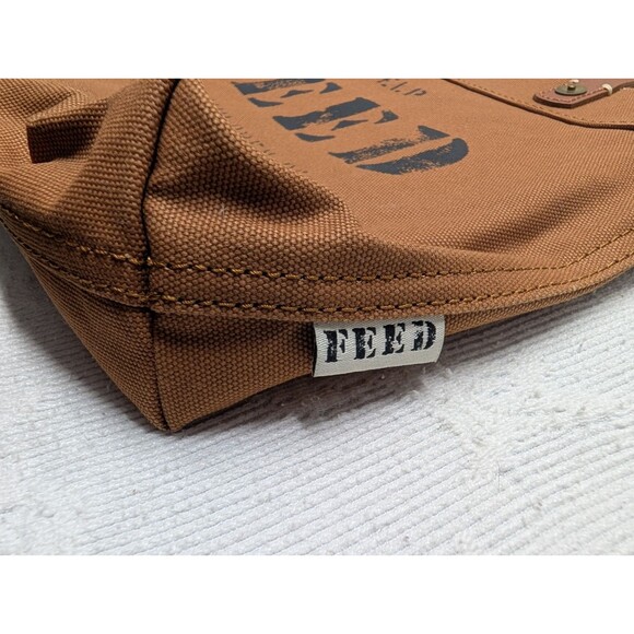 Feed Eleanor Brown Reusable Eco Market Canvas Bag Leather Tote Boho Sustainable - Picture 6 of 11